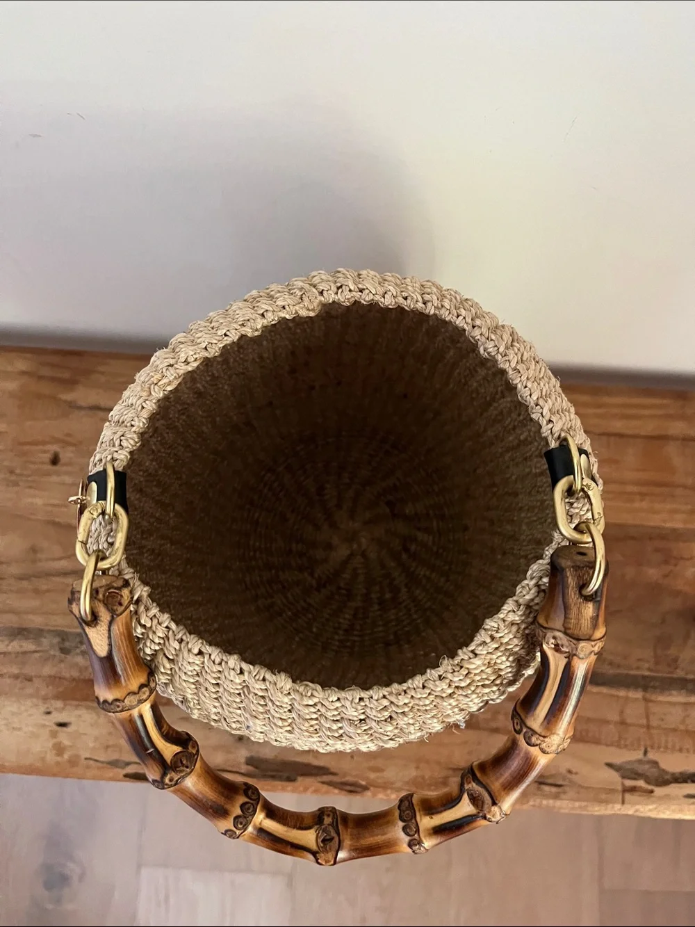 Clare V pot de miel raffia bucket bag. Used twice. In mint condition. - Picture 4 of 4
